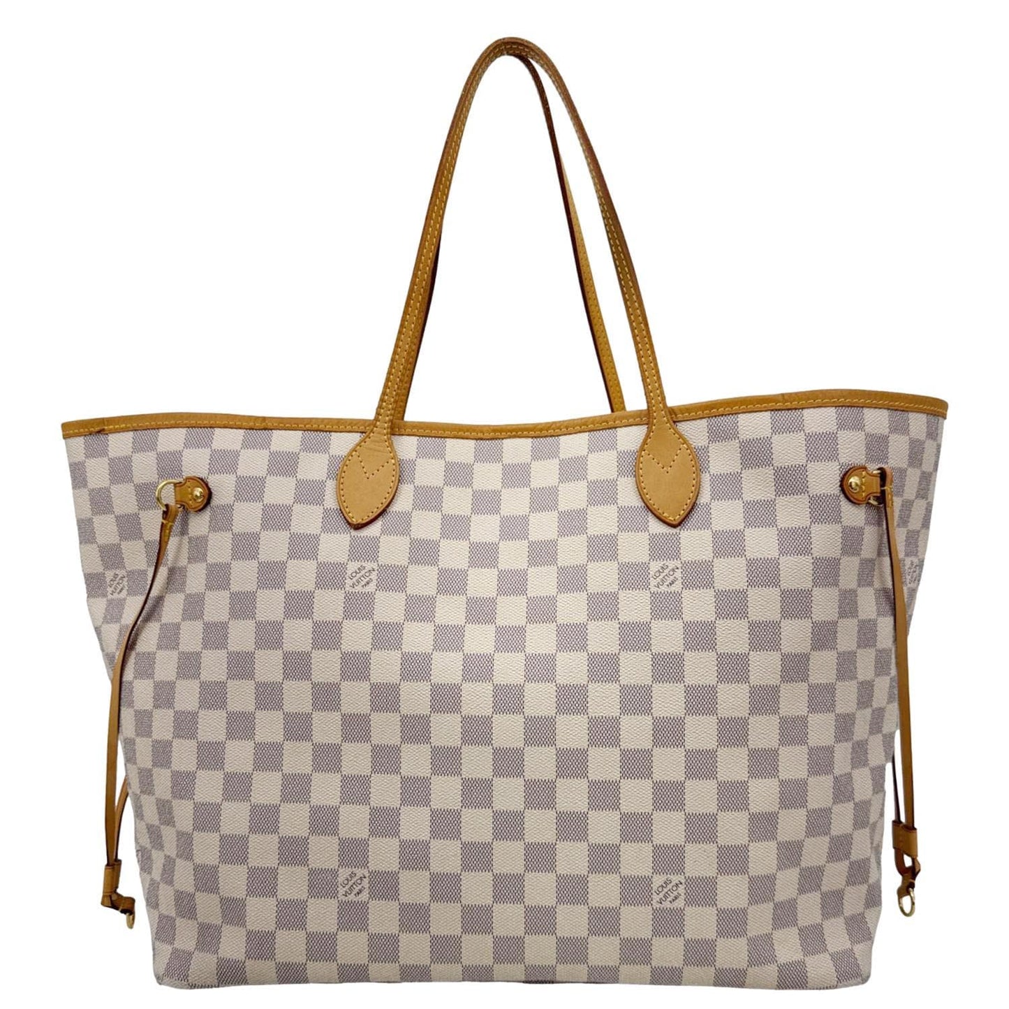 LOUIS VUITTON Neverfull GM Damier Azur Tote Shoulder Bag White