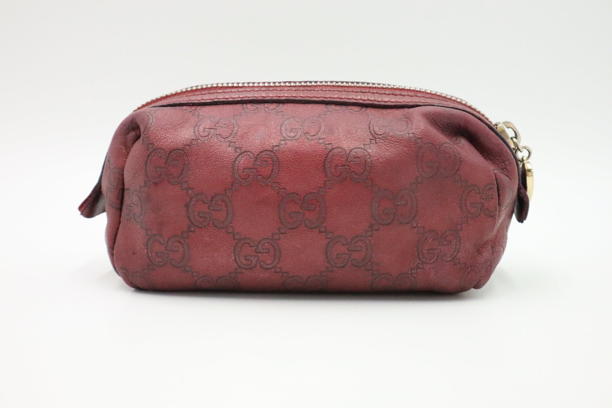 Gucci Cosmetics Pouch in Burgundy Guccissima Leather