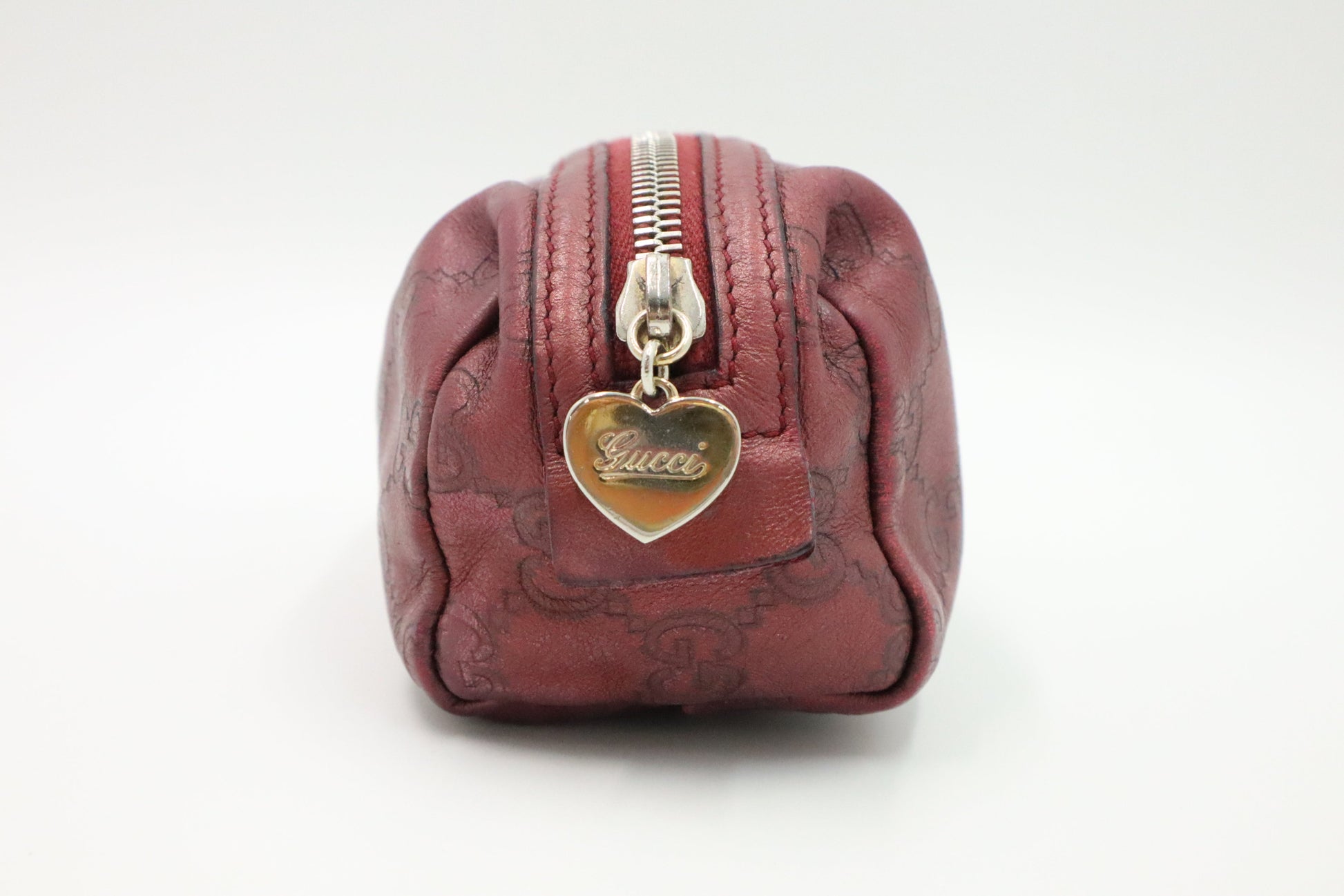 Gucci Cosmetics Pouch in Burgundy Guccissima Leather