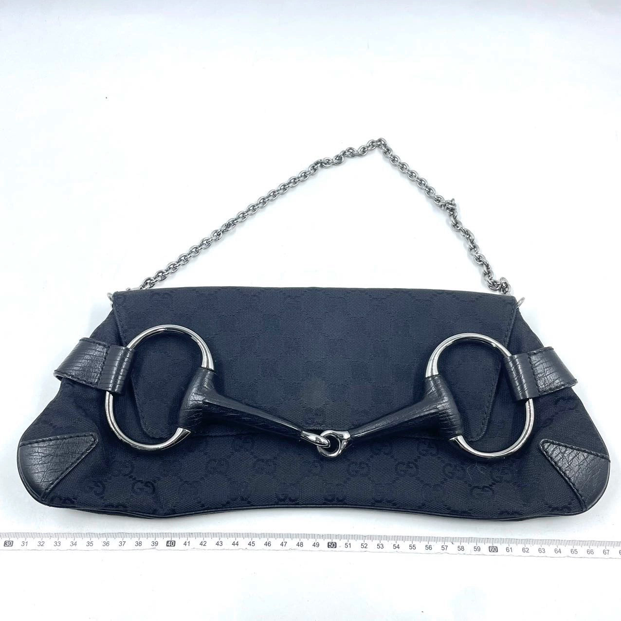 Gucci Horsebit 1955 Cloth Black Monogram Shoulder bag