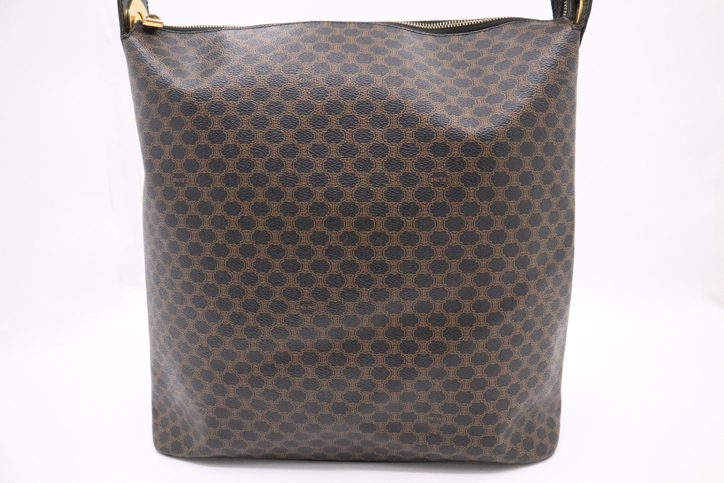 Celine Shoulder Bag in Black Macadam Canvas
