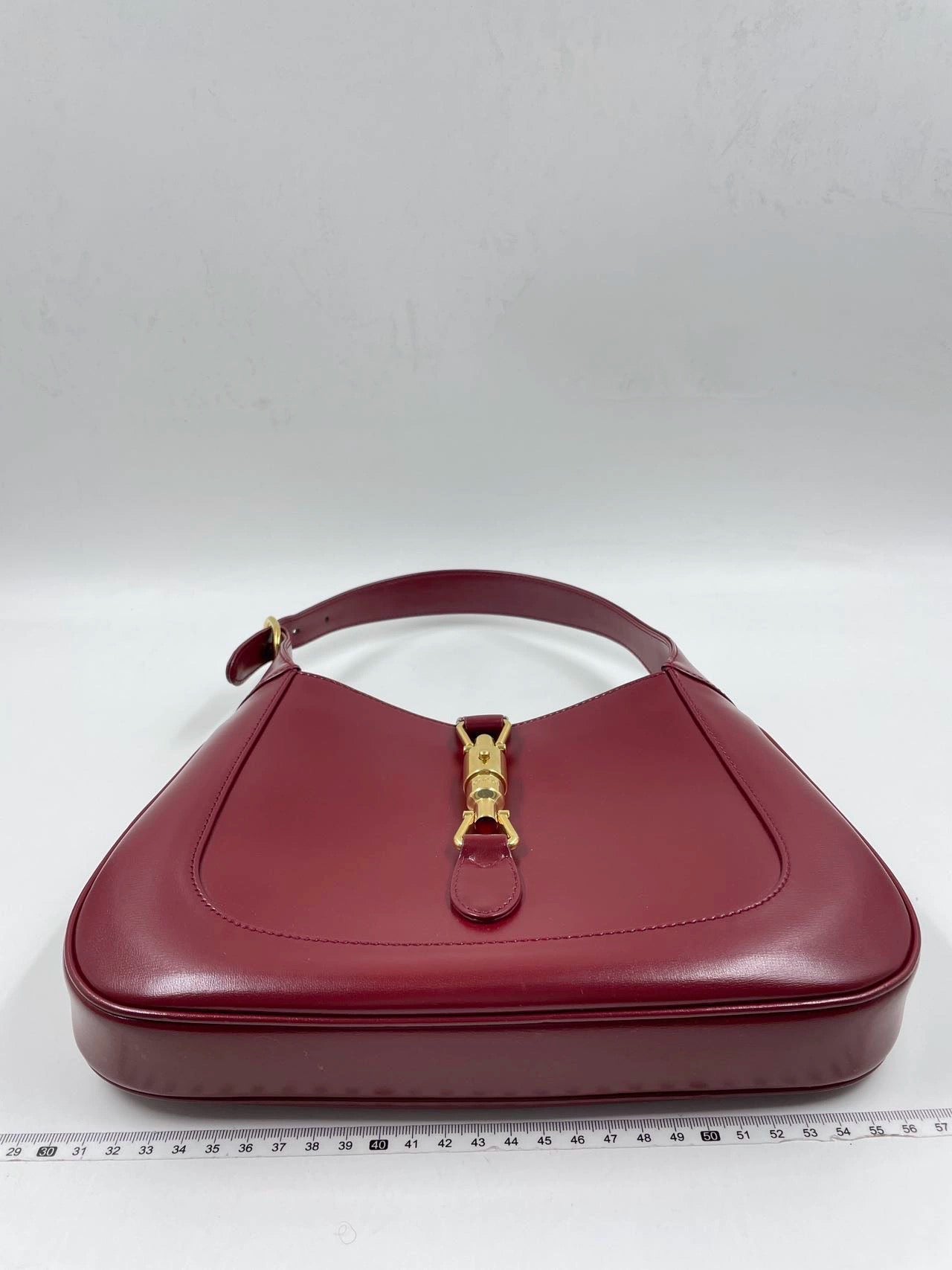 Gucci Jackie 1961 Burgundy Leather Bag with Adjustable Strap
