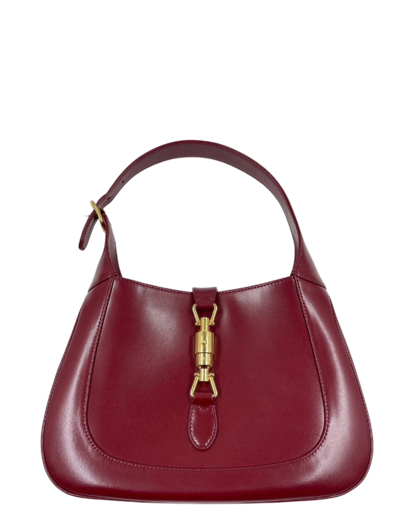 Gucci Jackie 1961 Burgundy Leather Bag with Adjustable Strap