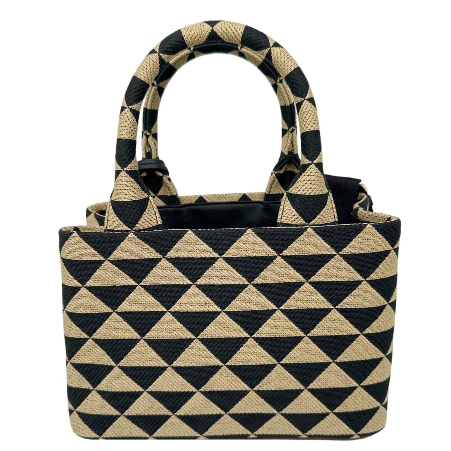 PRADA Symbole Embroidered Canvas Tote Bag Beige