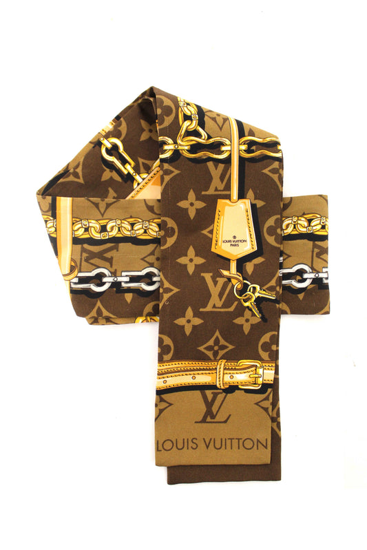 Louis Vuitton Brown Silk Monogram Confidential Bandeau