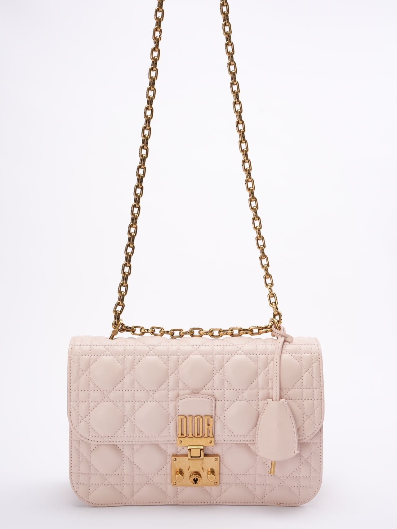 Christian Dior Pink Small Flap Shoulder Bag Lambskin 2017