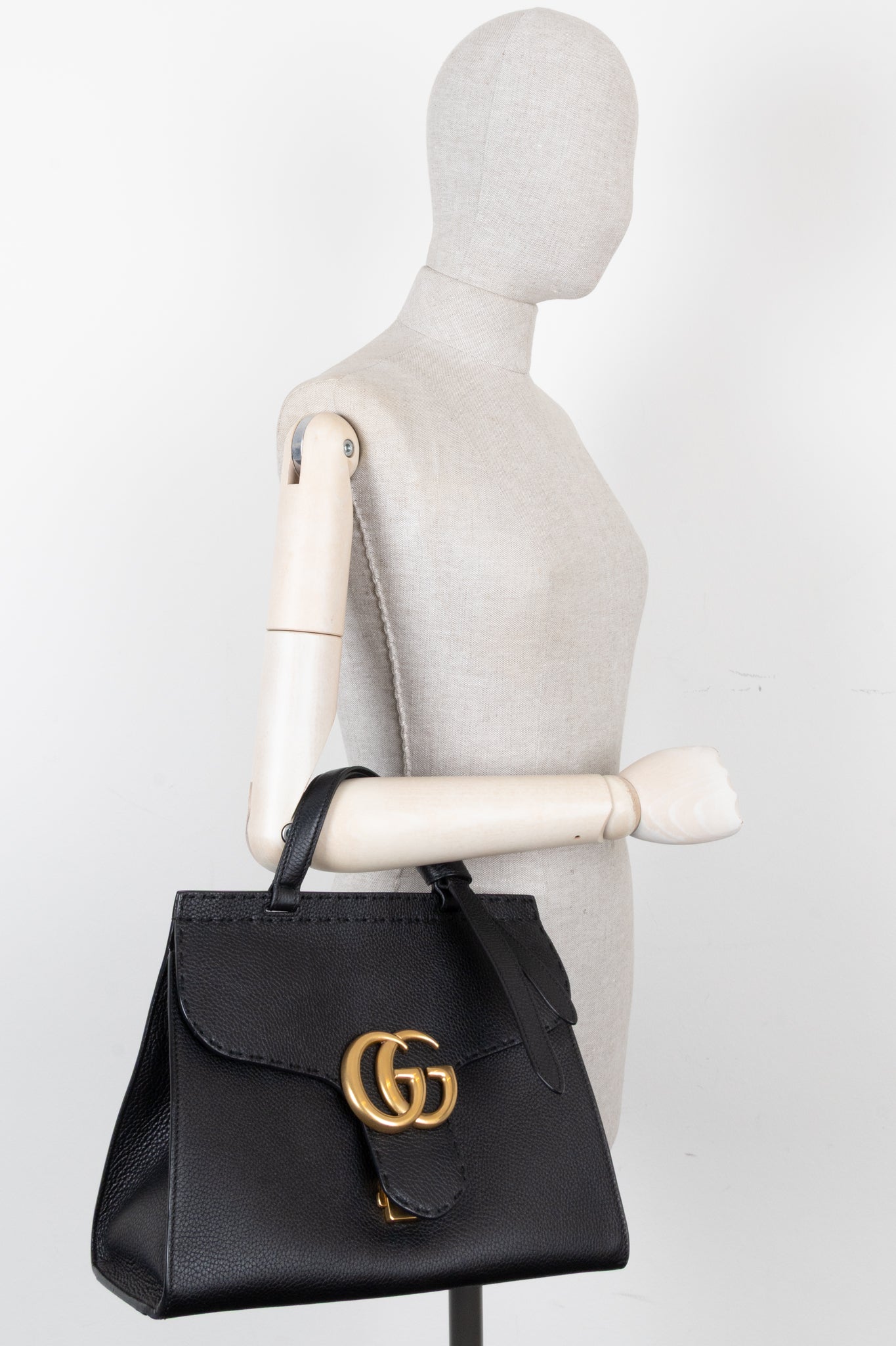 GUCCI Marmont Top Handle Bag Black