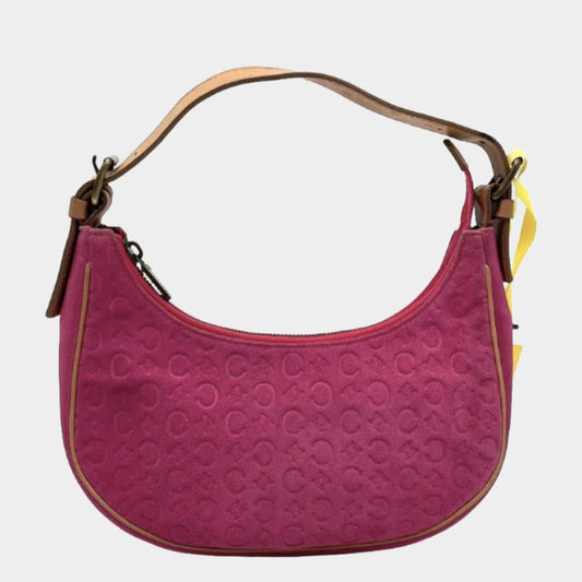Celine Ava Hobo Pink Fuschia Suede Leather Shoulder Bag