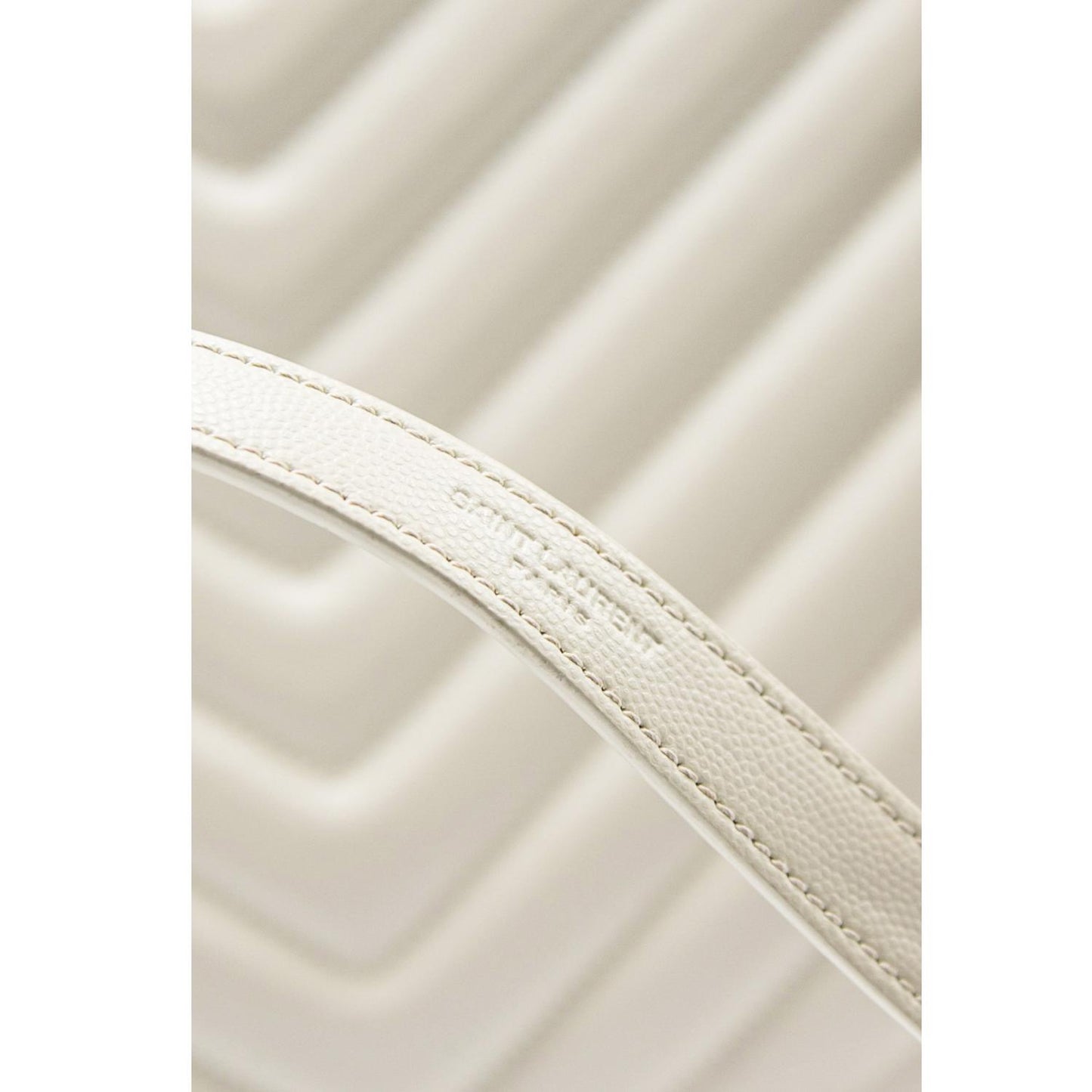 SAINT LAURENT Tribeca Medium Grain De Poudre Leather Shoulder Bag White