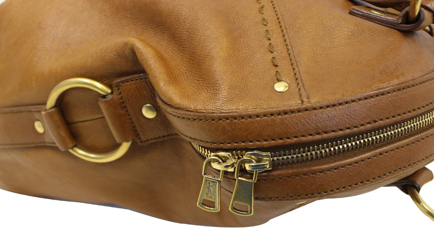 Saint Laurent M Brown Leather Satchel Bag