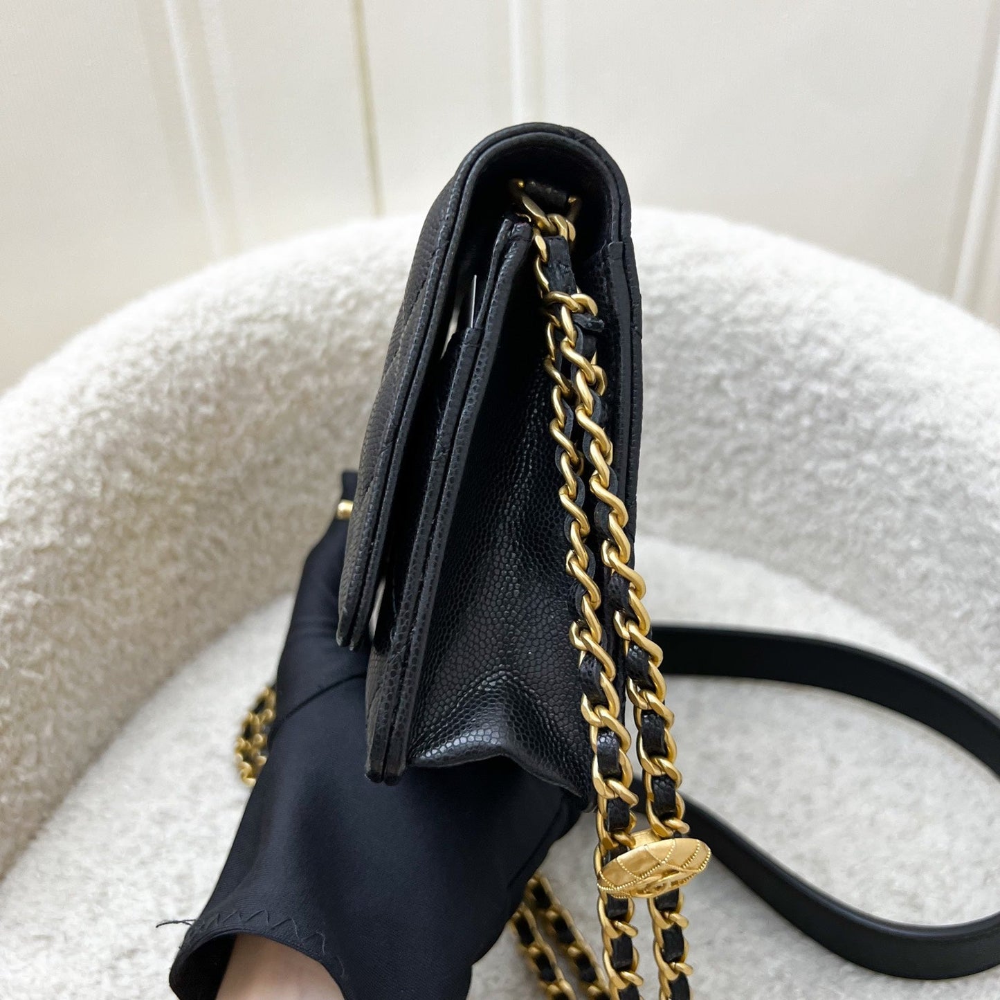 Chanel Twist Your Buttons Wallet on Chain WOC in Black Caviar and AGHW (Model: AP2840) Crossbody