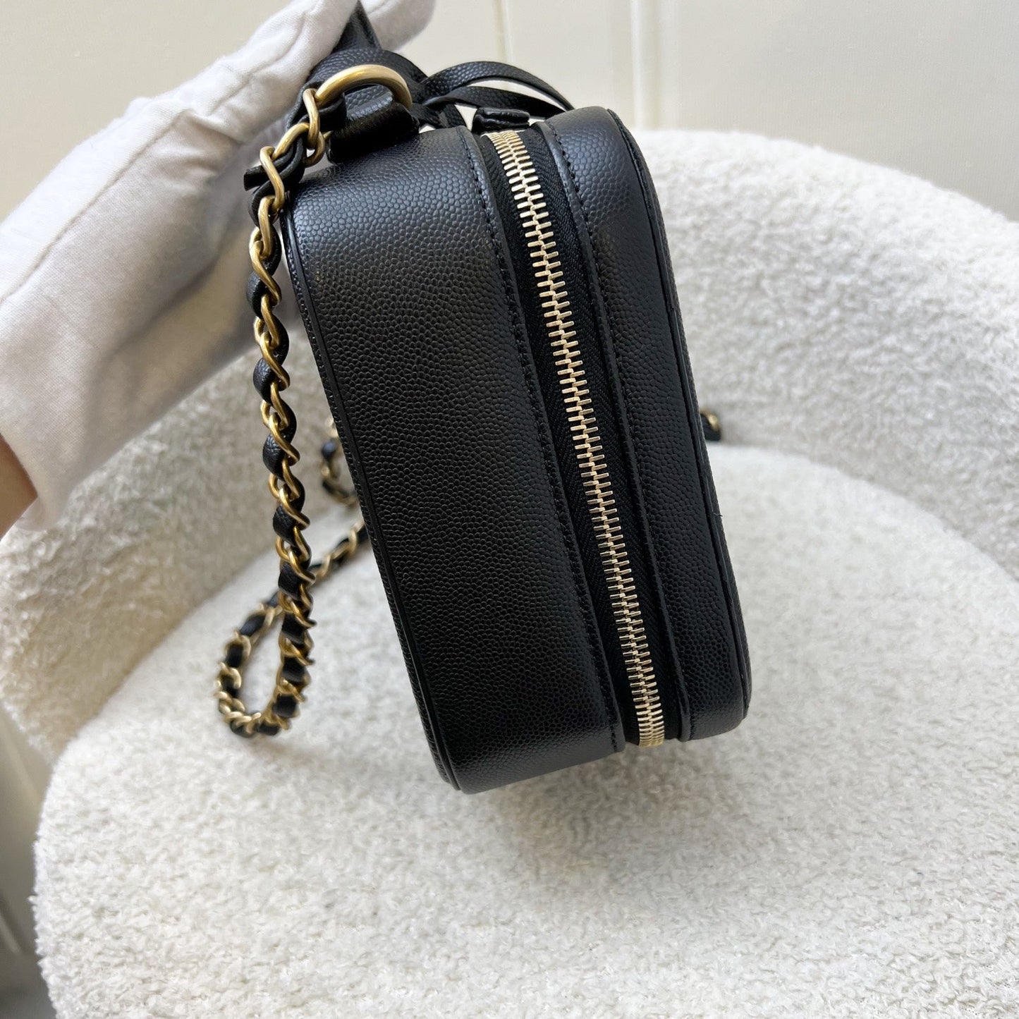 Chanel Medium Filigree Vanity Bag in Black Caviar, Black Trim and AGHW (Model: A93343)