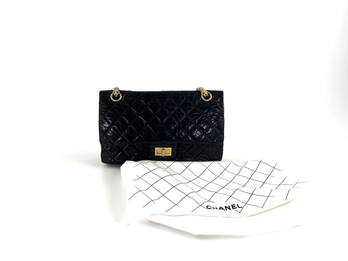 CHANEL Black 225 2005 Reissue 2.55 Leather Crossbody Bag