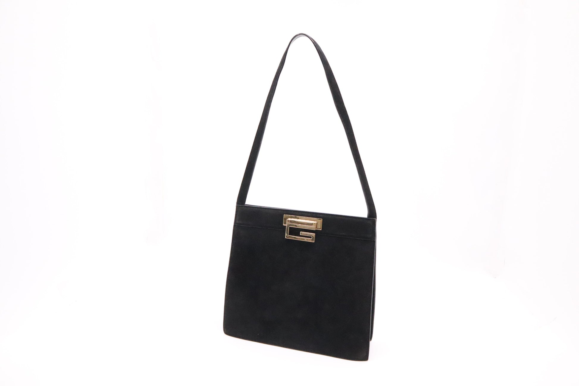 Gucci Shoulder Bag in Black Suede Canvas