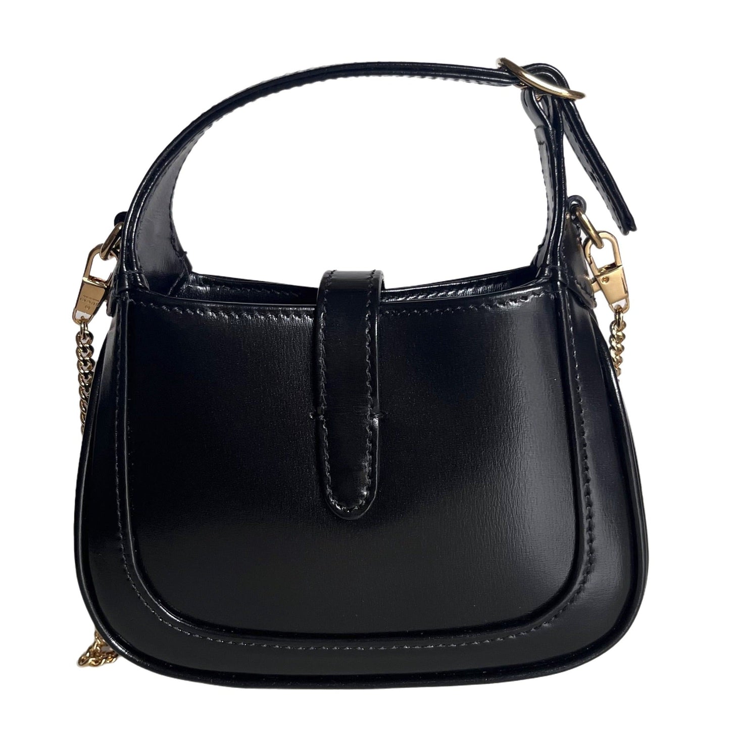 Gucci Jackie 1961 Super Mini Black Leather Bag with Chain Strap