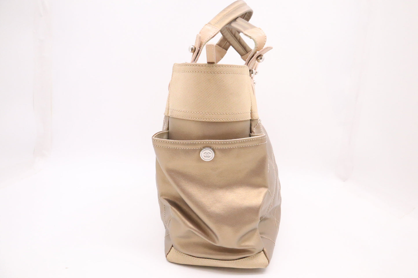 Chanel Paris Biarritz Tote Bag Large in Gold MattelassÃ© Leather