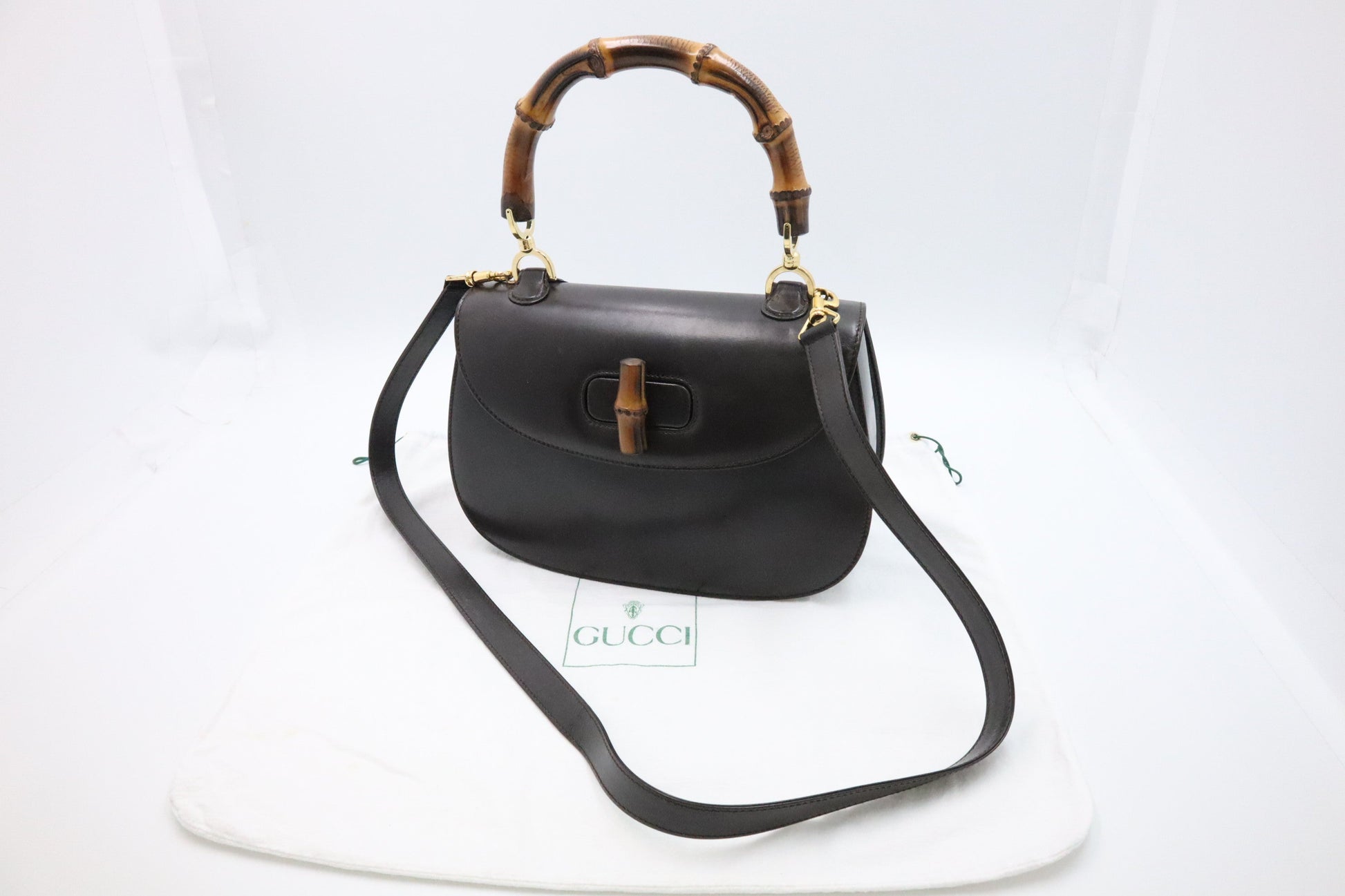Gucci 1947 Bamboo Handbag in Brown Leather