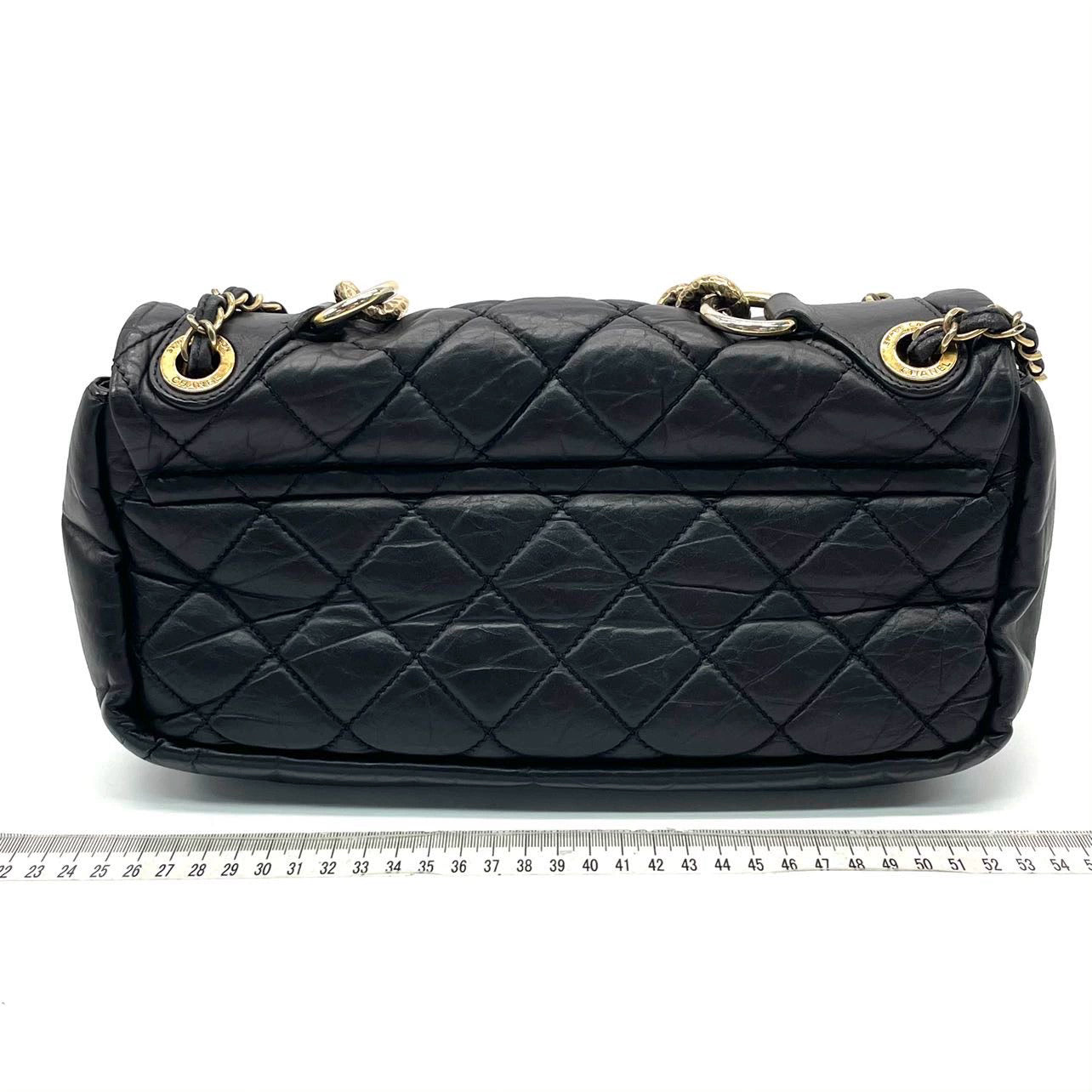 Chanel Paris Bombay Pondicherry Flap Bag Quilted Medium Black Gold Hardware