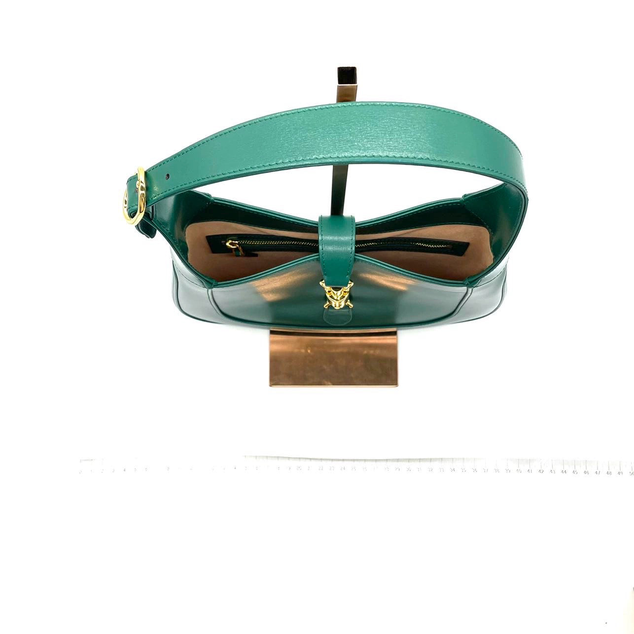 Gucci Jackie 1961 Green Leather Bag Small with Adjustable Strap
