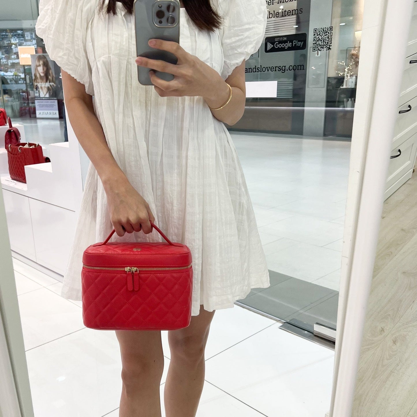 Chanel Top Handle Vanity Case in Raspberry Red Caviar LGHW Handbag