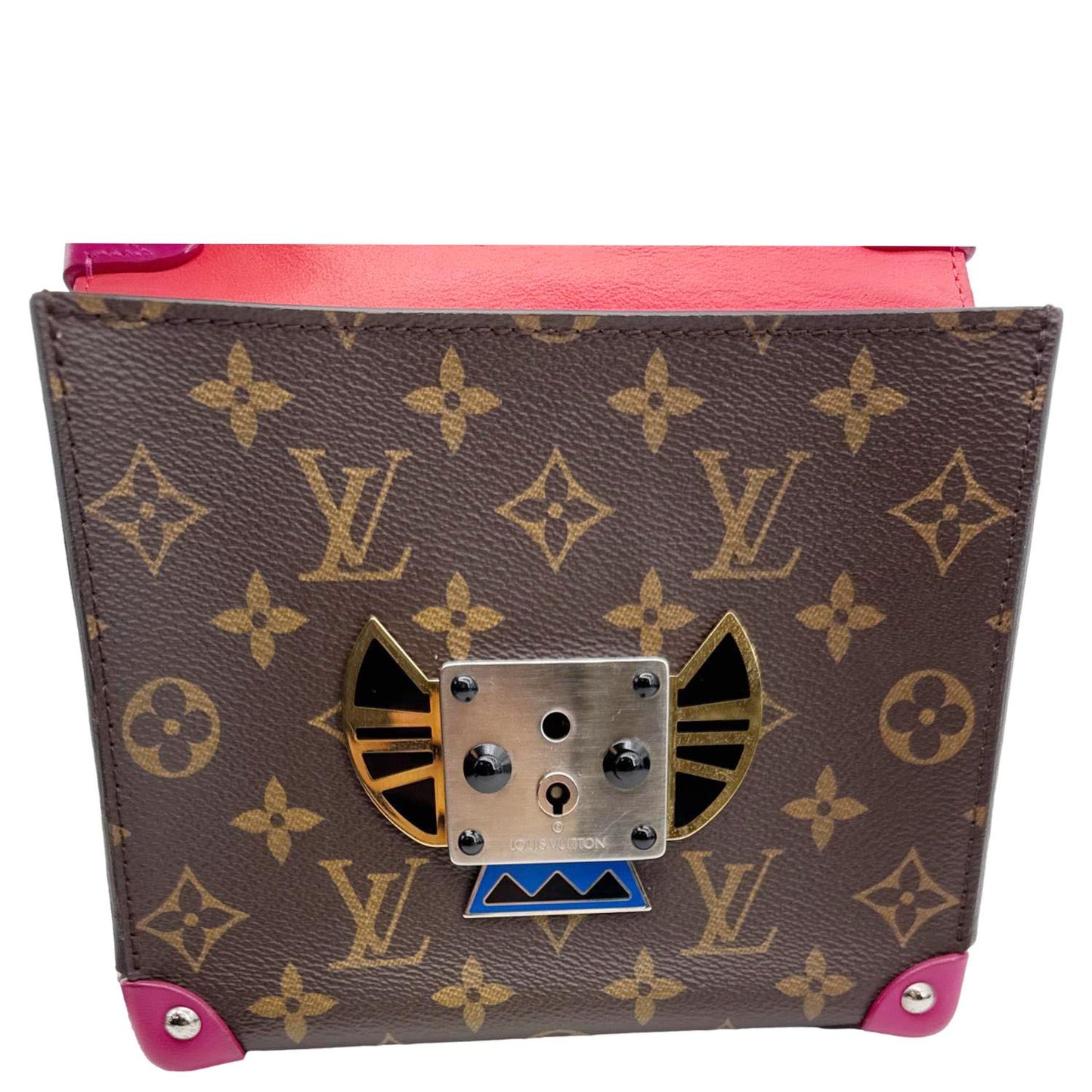 LOUIS VUITTON Tribal Mask PM Monogram Canvas Chain Pochette Crossbody Bag Multicolor