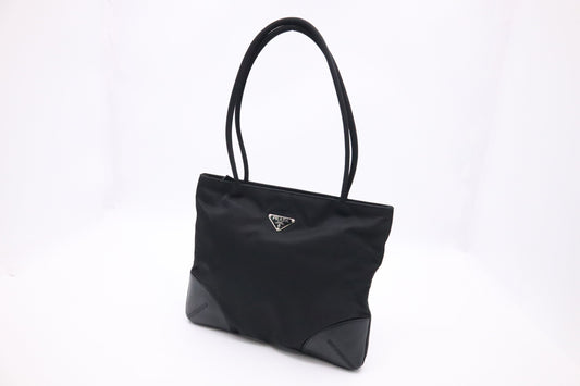 Prada Shoulder Bag in Black Nylon Canvas