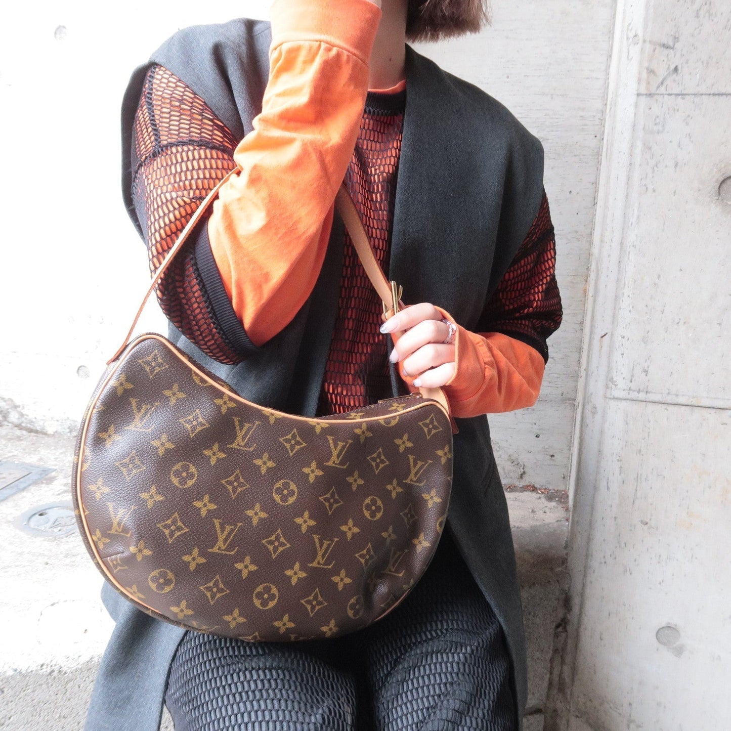 Louis Vuitton Monogram Croissant MM Hand Bag Shoulder Bag M51512