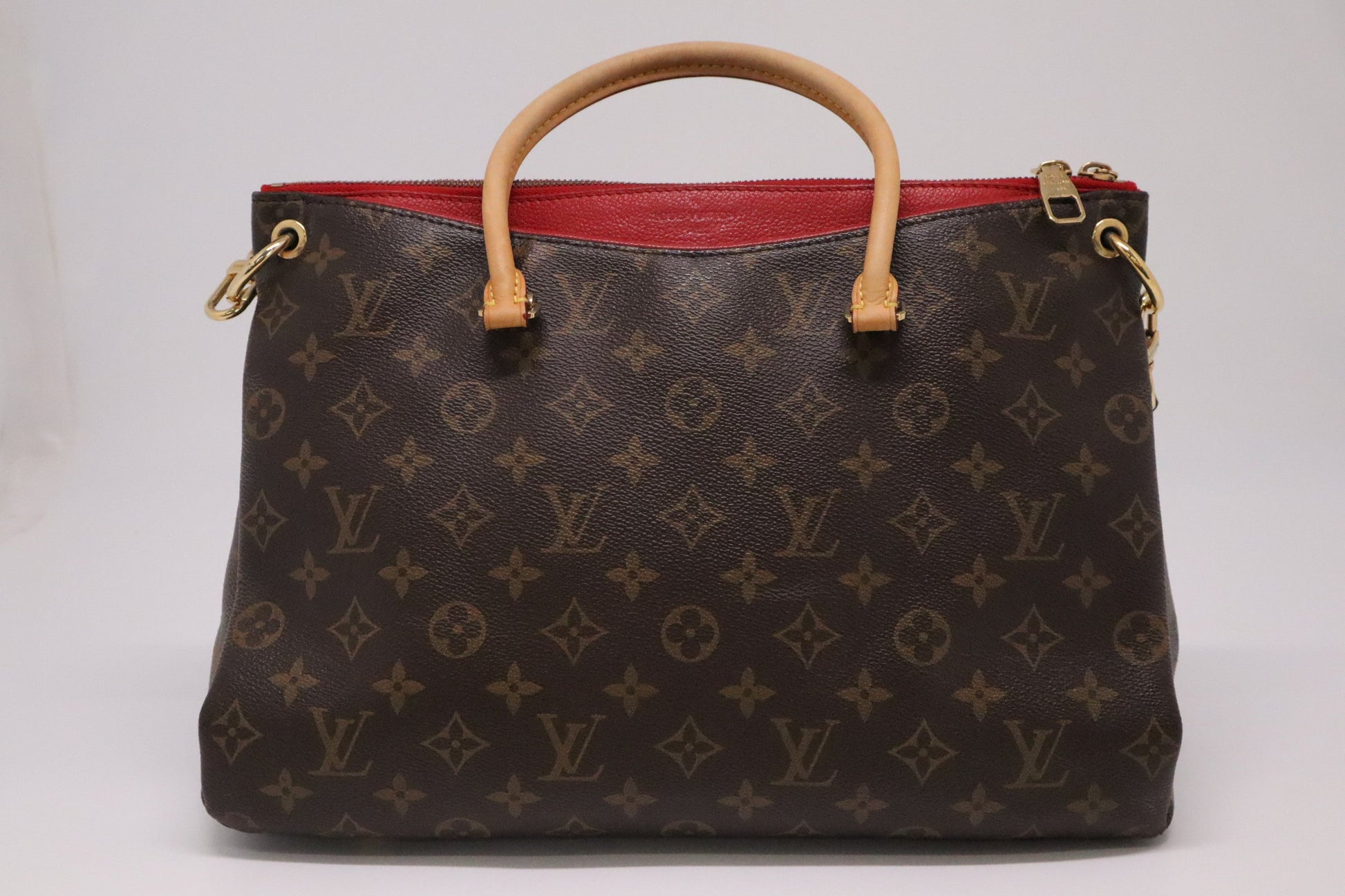 Louis Vuitton Pallas in Red and Monogram Canvas