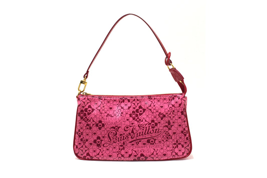 Louis Vuitton Limited Edition Pink Leather Cosmic Blossom Pochette Accessories Bag