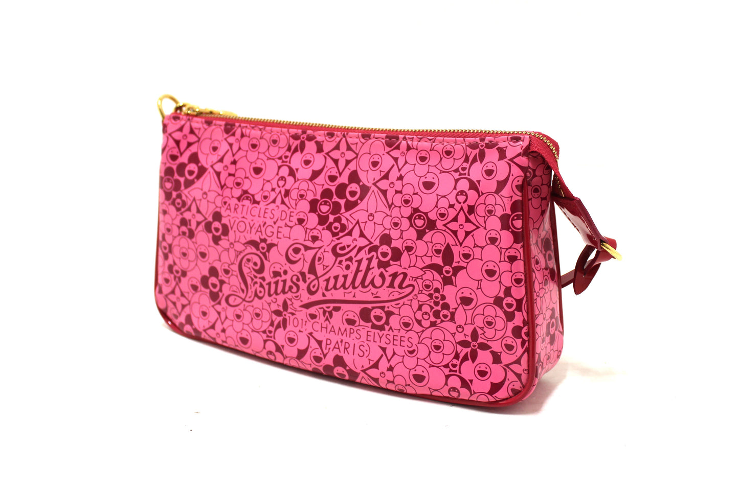 Louis Vuitton Limited Edition Pink Leather Cosmic Blossom Pochette Accessories Bag
