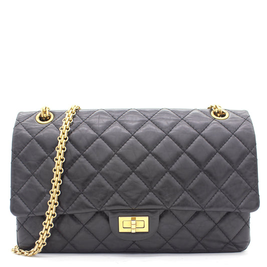 Chanel Black Quilted Crinkled Leather 226 Classic Reissue 2 55 Flap Bag
