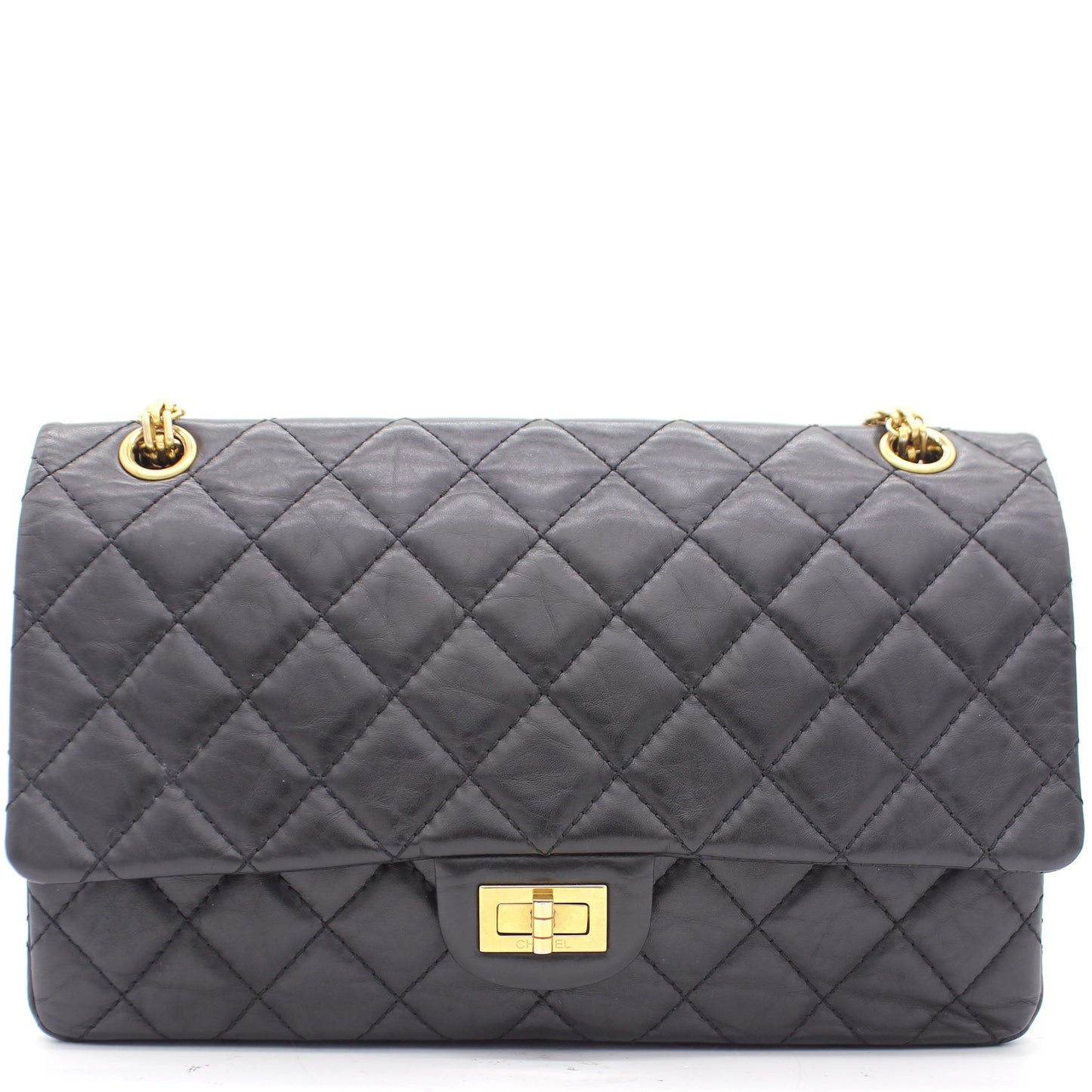 Chanel Black Quilted Crinkled Leather 226 Classic Reissue 2 55 Flap Bag