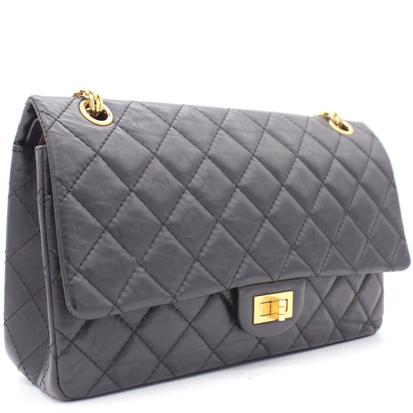 Chanel Black Quilted Crinkled Leather 226 Classic Reissue 2 55 Flap Bag