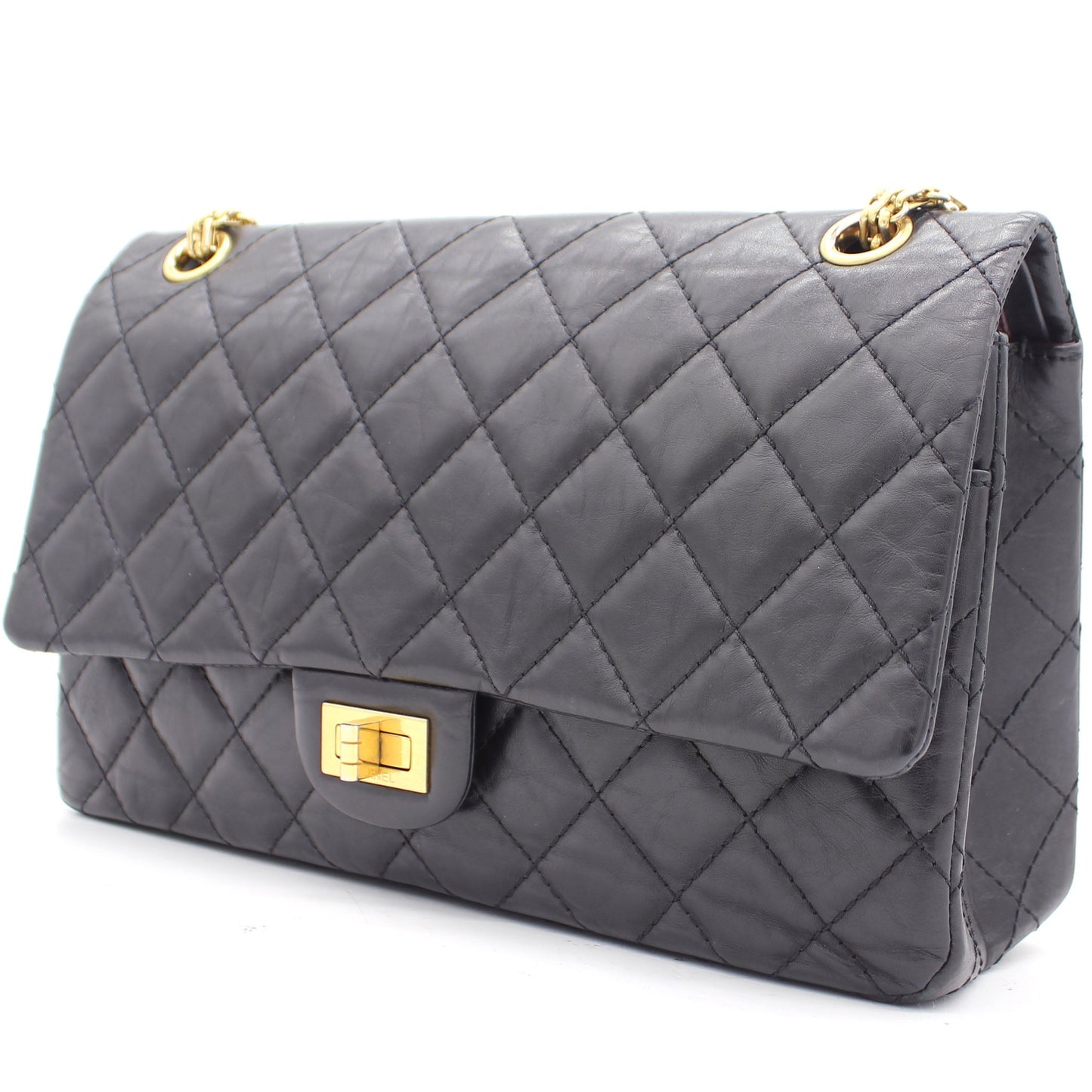 Chanel Black Quilted Crinkled Leather 226 Classic Reissue 2 55 Flap Bag