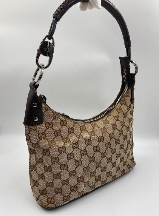 Gucci Leather Canvas Shoulder Bag Style 4