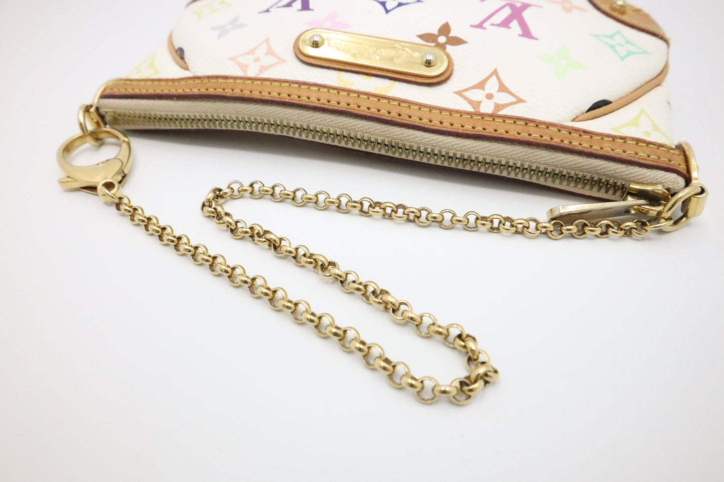 Louis Vuitton Pochette Milla MM in White Multicolor Monogram Canvas