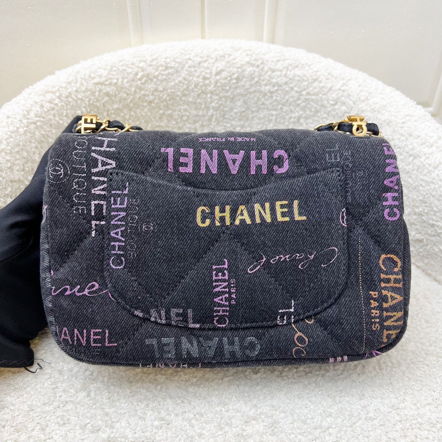 Chanel 22P Mood Small Flap Bag in Black Printed and AGHW