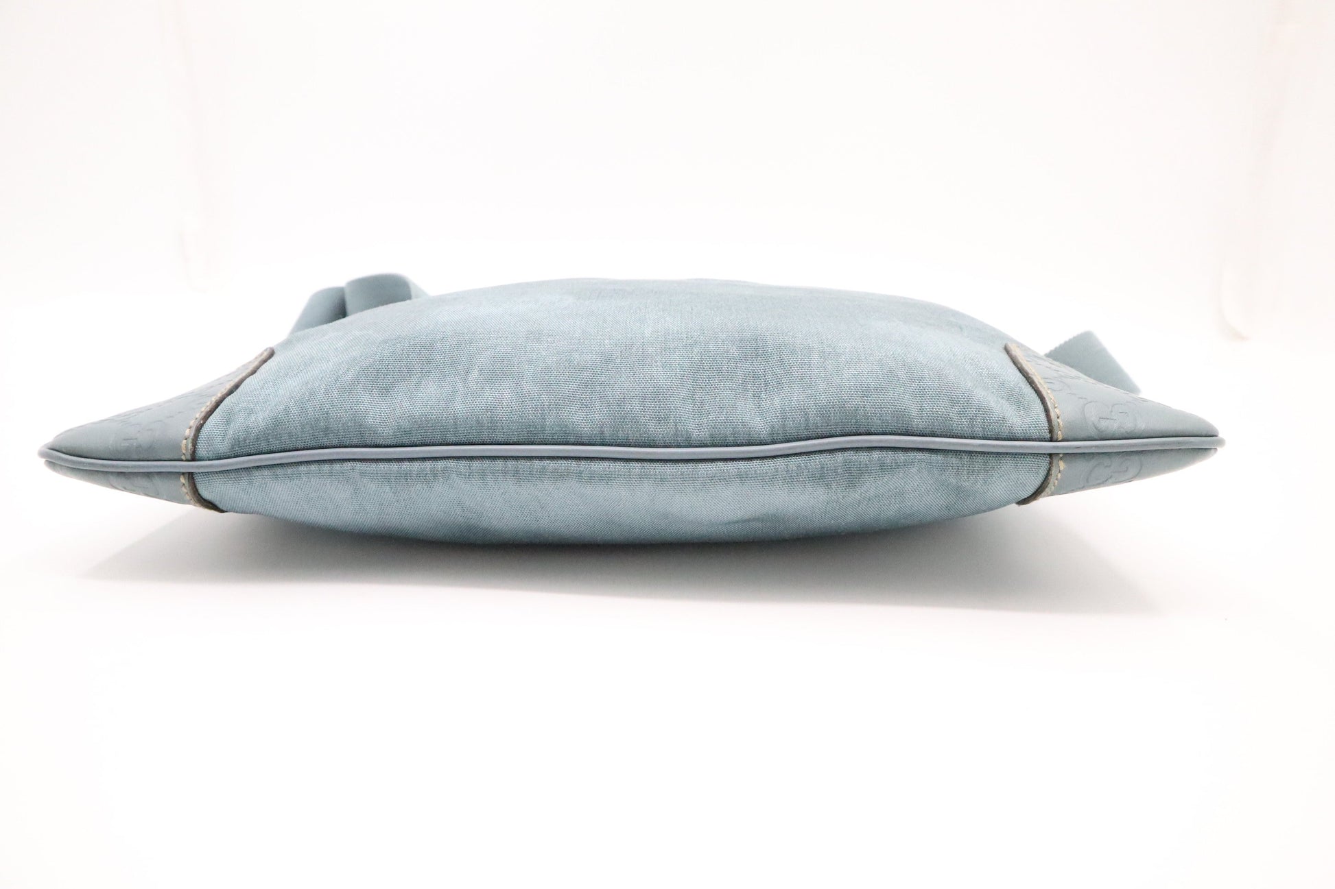 Gucci Crossbody in Light Blue Canvas & Guccissima Leather