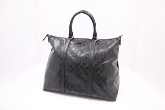 Gucci Boston Bag in Black Imprime Canvas