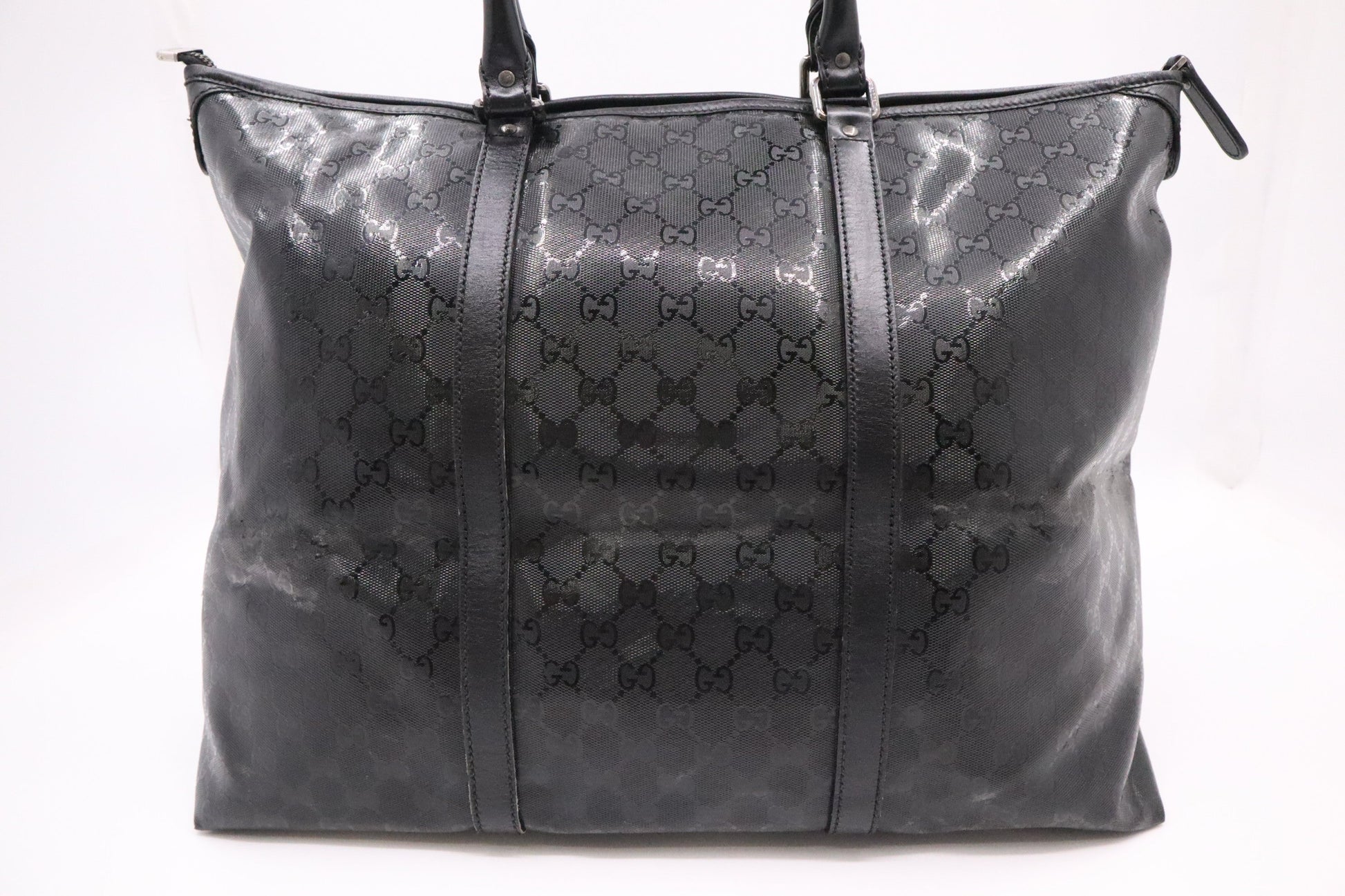 Gucci Boston Bag in Black Imprime Canvas