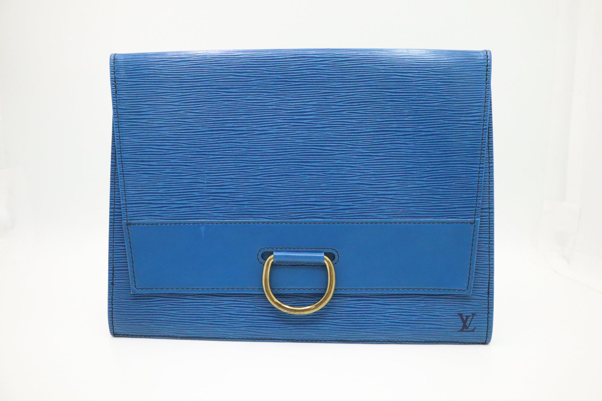  Louis Vuitton Iena Clutch in Blue Epi Leather