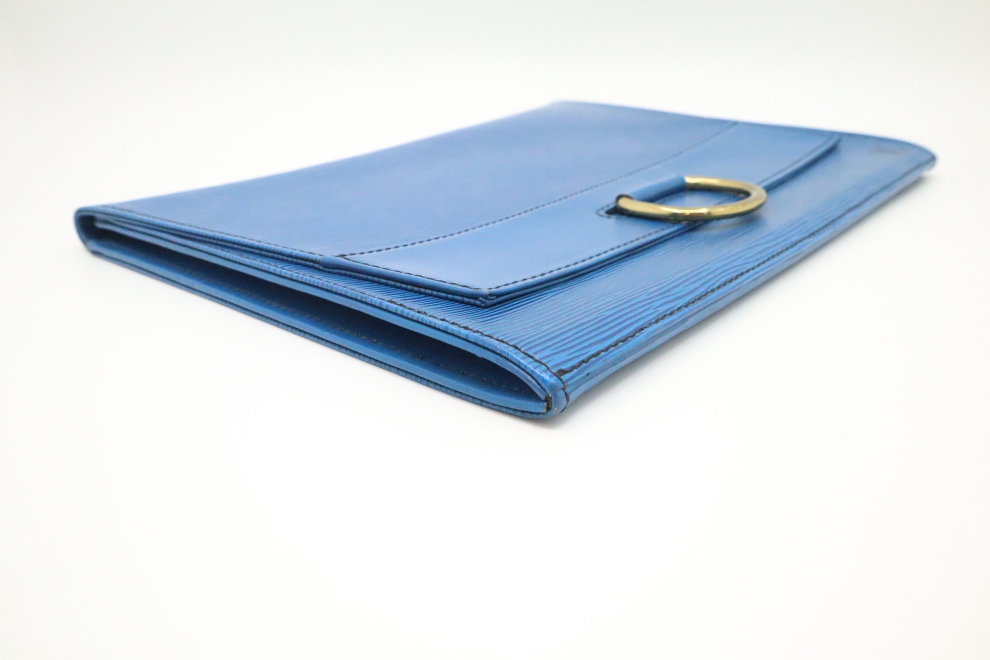  Louis Vuitton Iena Clutch in Blue Epi Leather