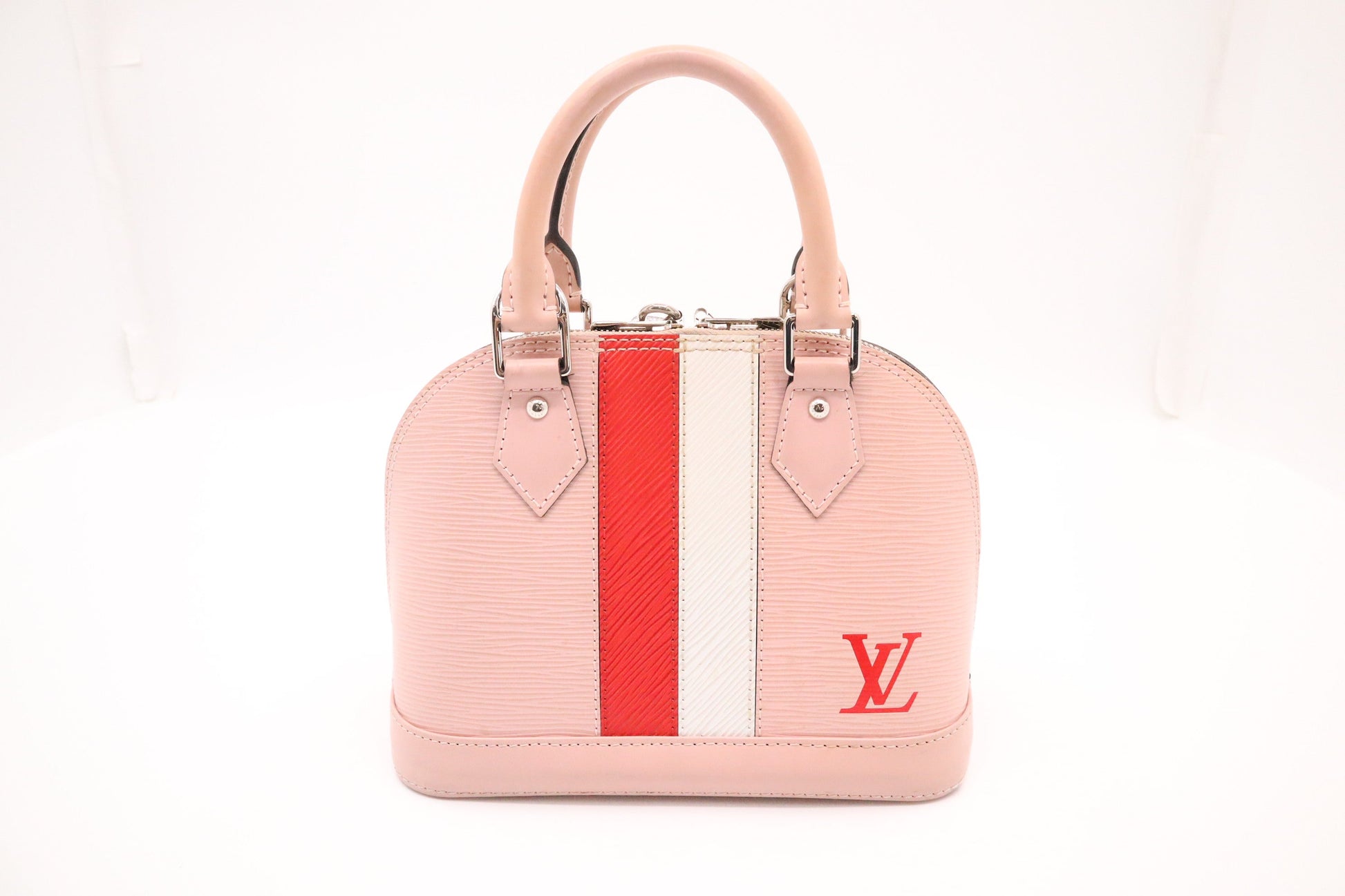 Louis Vuitton Alma BB in Pink Red & White Epi Leather