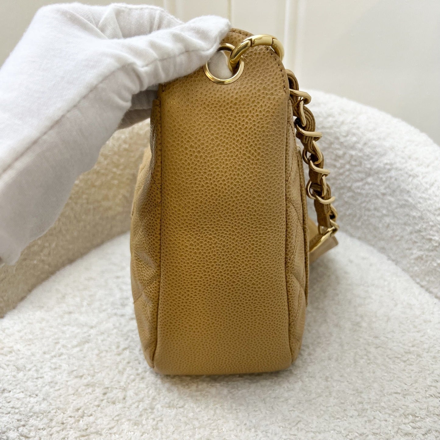 Chanel Half Moon Timeless Hobo in Dark Beige Caviar and GHW Shoulder Bag