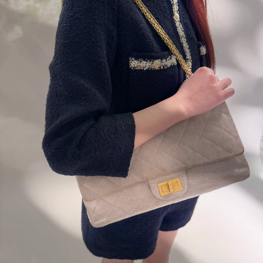 Chanel Icing Marble Aged Leather 2.55 Reissue 227 Classic Flap Bag