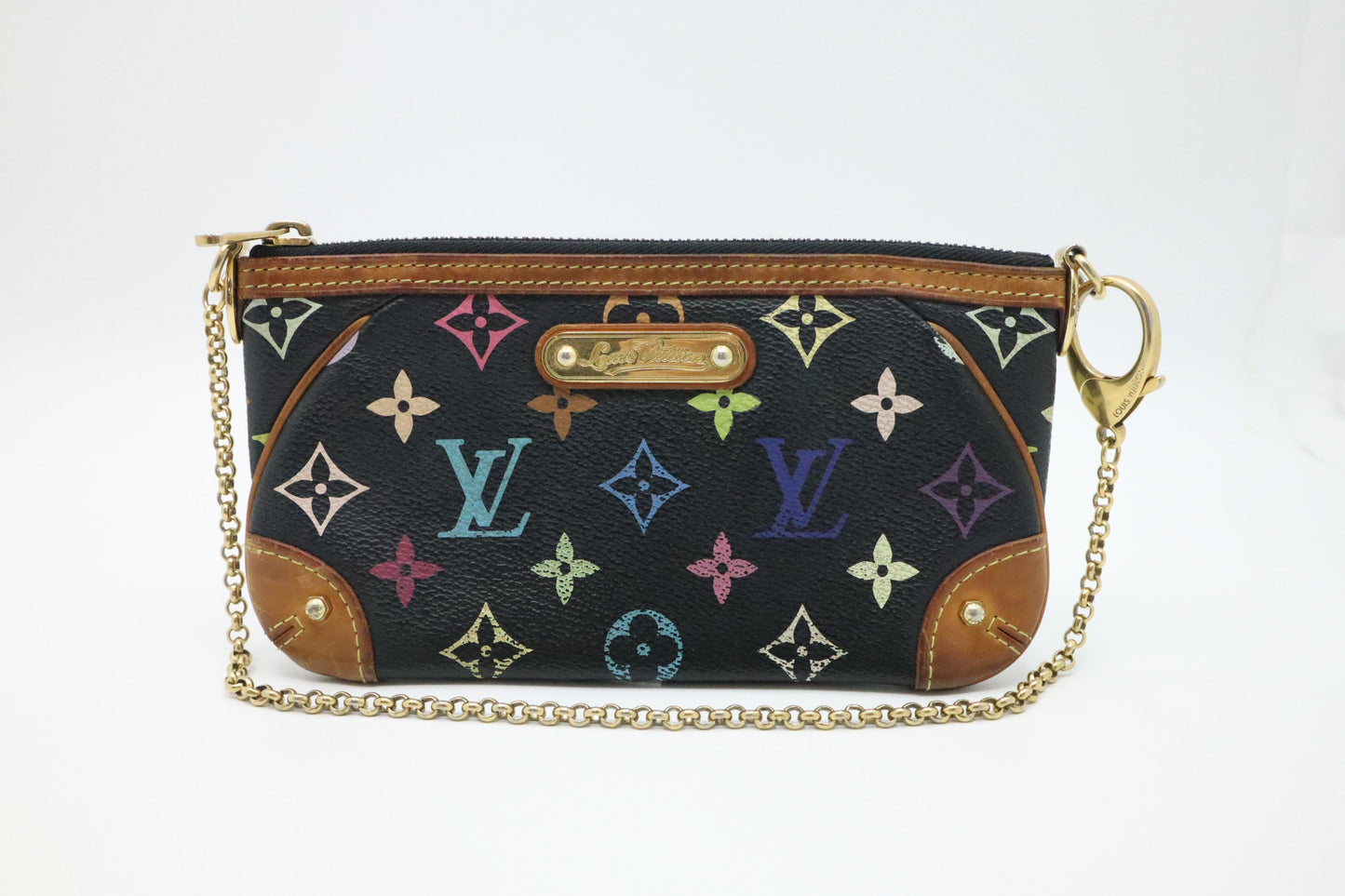 Louis Vuitton Pochette Milla MM in Black Multicolor Monogram Canvas