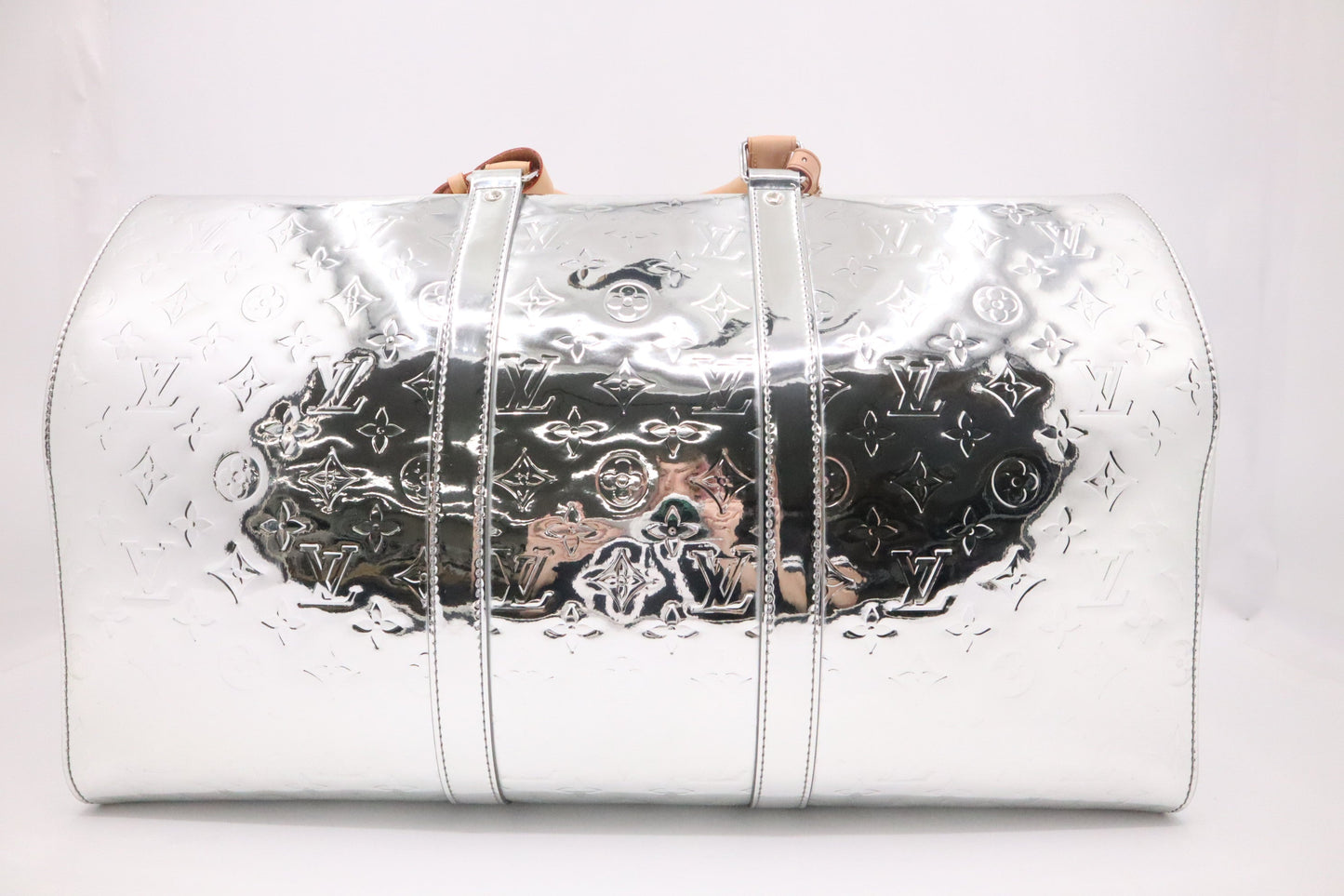  Louis Vuitton Keepall 50 Bandouliere in Silver Mirror Canvas