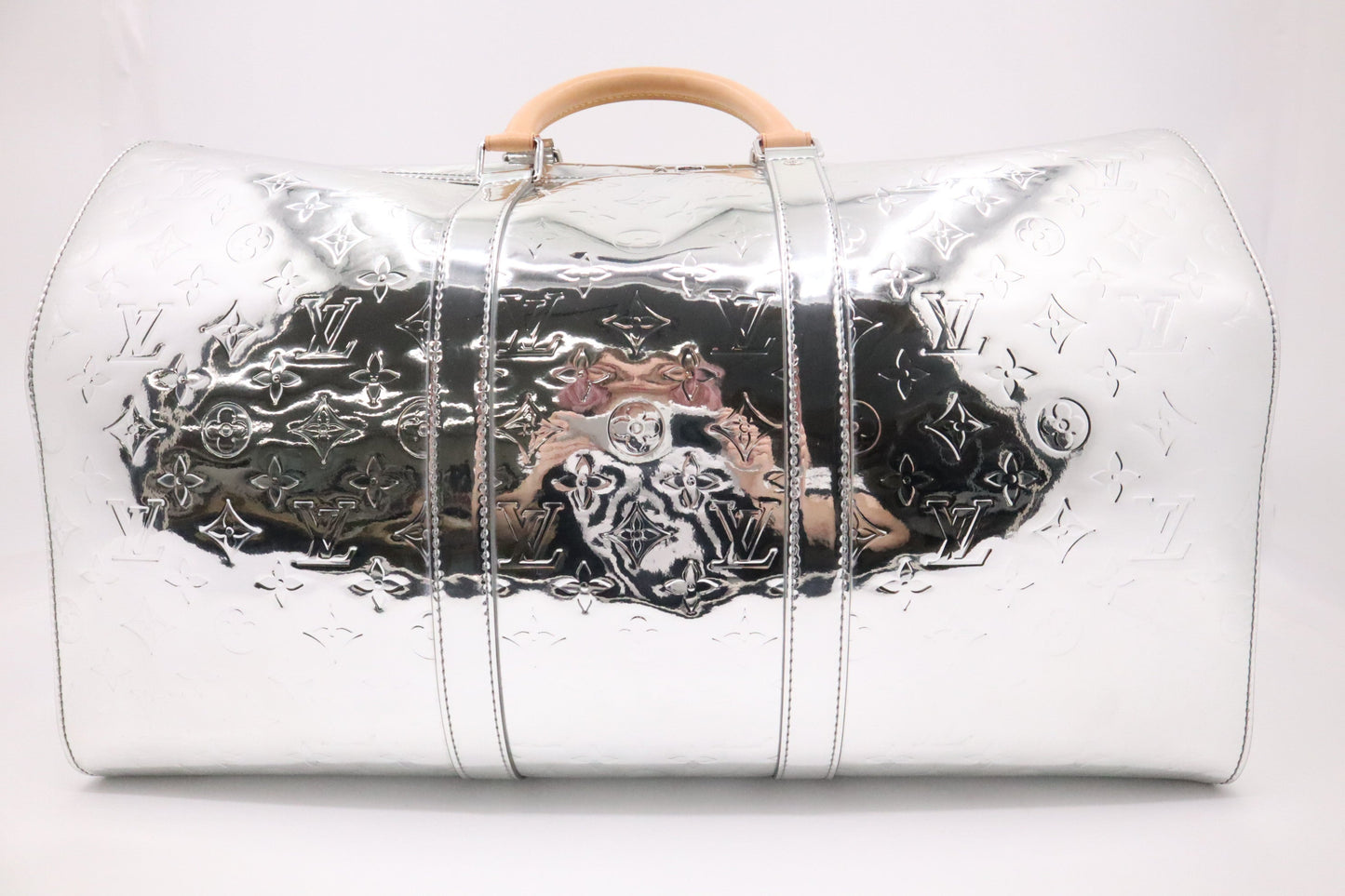  Louis Vuitton Keepall 50 Bandouliere in Silver Mirror Canvas