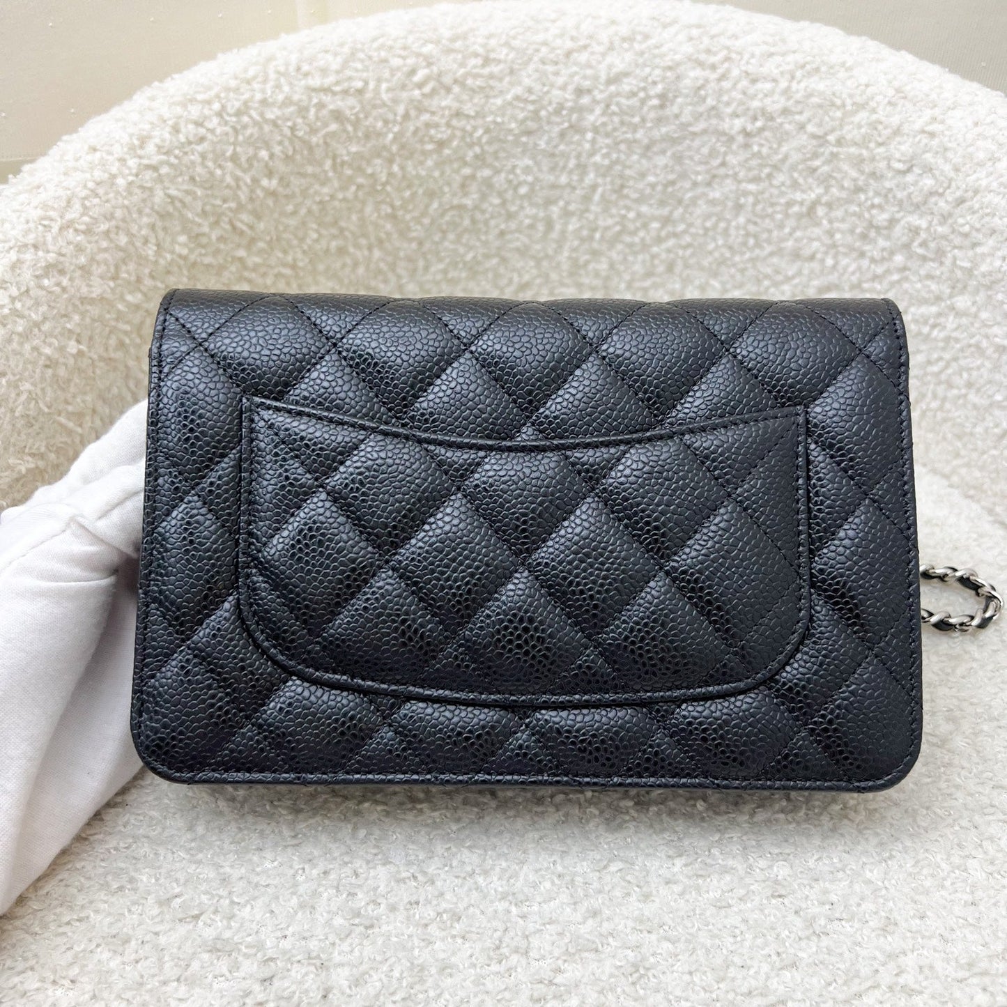 Chanel Classic Wallet on Chain WOC in Black Caviar and SHW Crossbody