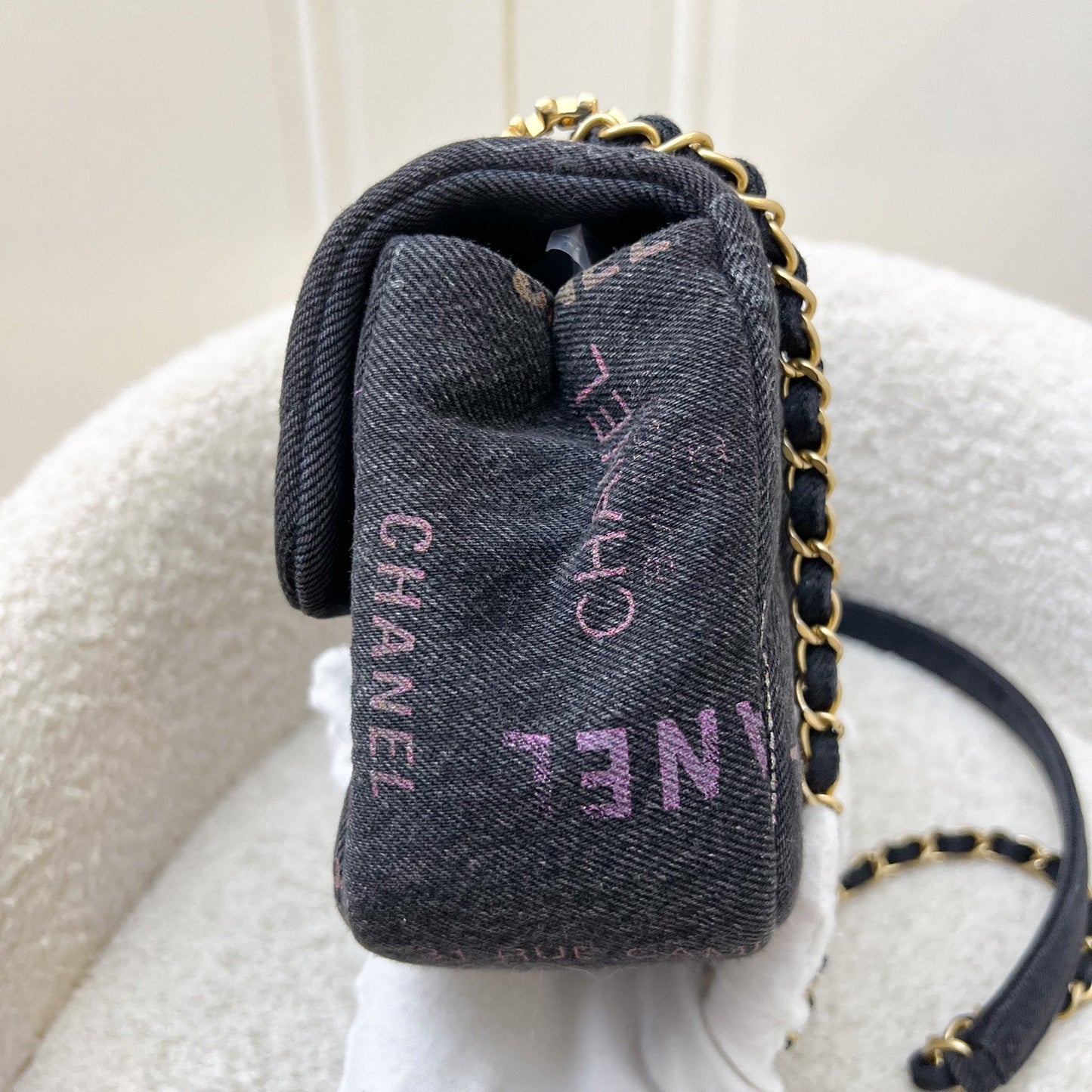 Chanel 22P Mood Small Flap Bag in Black Printed and AGHW